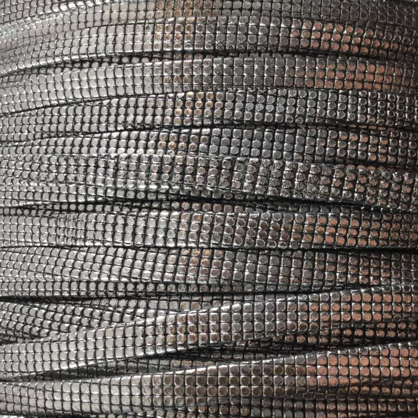 Cuir exclusivité idil motif écossais 5mm - Argent