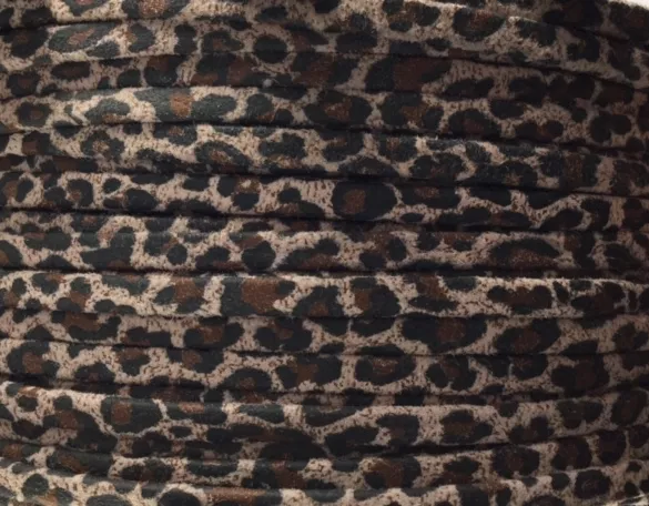 CUIR EXCLUSIVITE iDIL MOTIF PETIT LEOPARD - Marron moyen