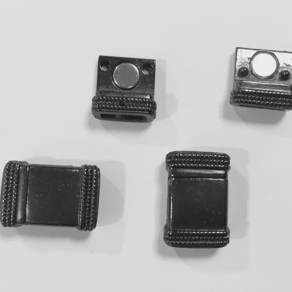 Fermoir aimanté en étain pour cuir 10mm - Noir