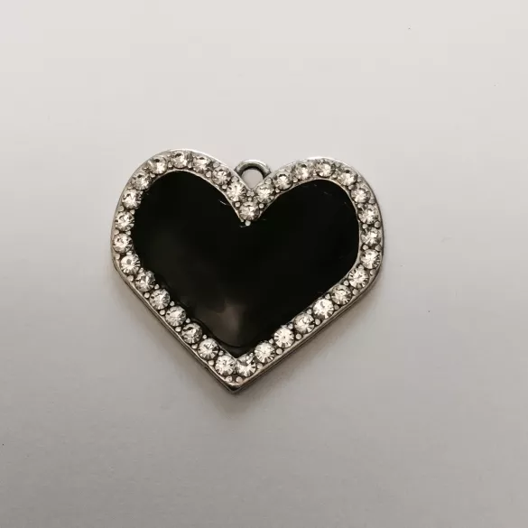 Pendant coeur emaillé avec  strass Fête des Mères