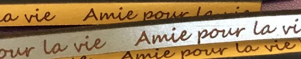 Cuir écriture laser AMIE POUR LA VIE - Argent