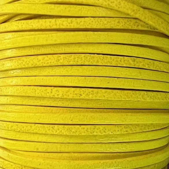 cuir de veau 3mm plat fluo - Jaune fluo