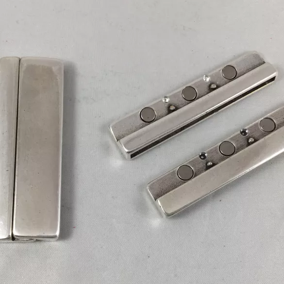 Fermoir aimanté 60mm argent vif