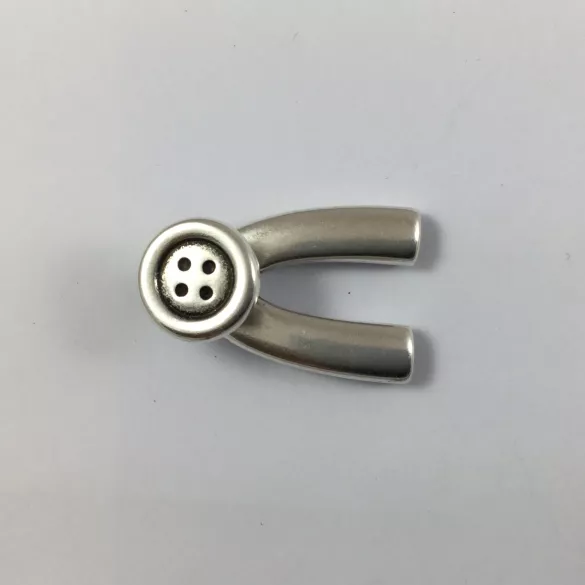Fermoir fourche bouton pour cuir 5mm plat
