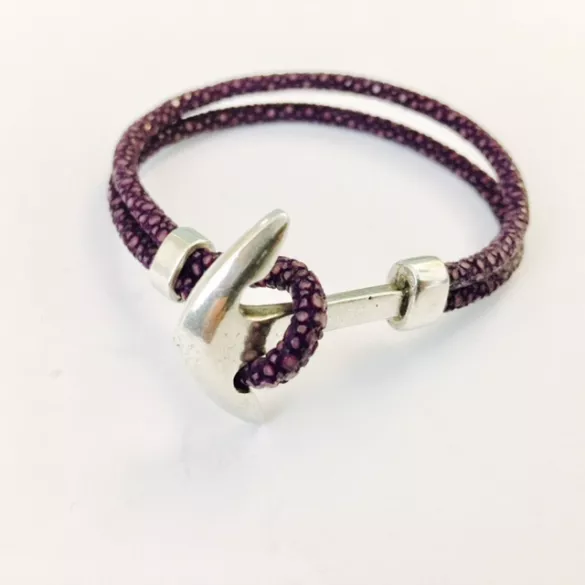 Fermoir ANCRE+son passant pour cuir 3 mm en étain