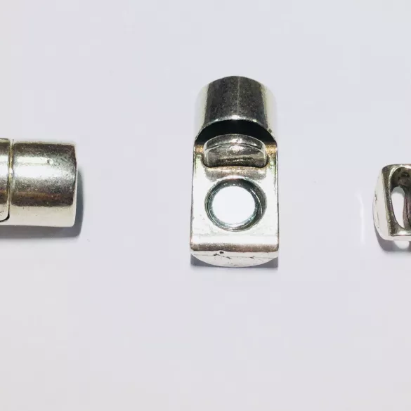 Fermoir aimanté rond 8mm en étain plaqué argent