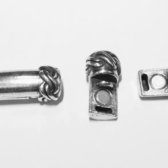 Fermoir aimanté étain pour cuir rond 4mm