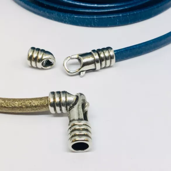 Ferm. mousqueton en laiton pour cuir 5mm rond ou plat pl FR