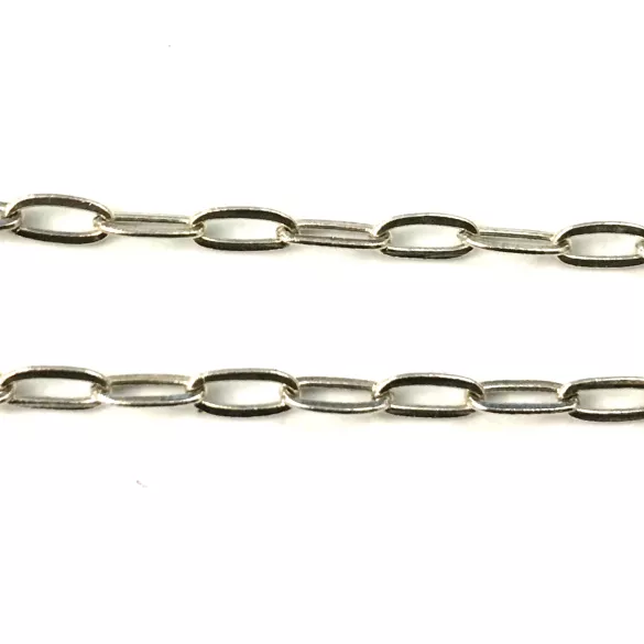 Chaine TROMBONE 8 x 3.6mm pl. argent vif 10 microns en FRANCE